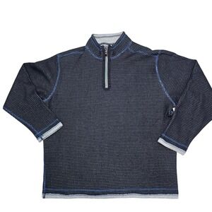 Paradise Collection Mens Pullover Sweater Thick Waffle Knit Quarter Zip  Size L